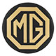BADGE DE CABOCHON DE JANTE "MG" (NOIR/OR) JUBILEE