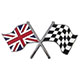 BADGE UNION-JACK/DRAPEAU DAMIER (EMAILLE) ADHESIF