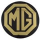 BADGE DE CABOCHON DE JANTE "MG" (NOIR/OR) JUBILEE