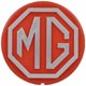 BADGE DE CABOCHON DE JANTE (57mm) "MG" (ROUGE/ARGENT)