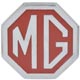 BADGE DE CALANDRE "MG" ROUGE/ARGENT