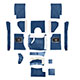 MOQUETTE AUSTIN-HEALEY (COMPLETE) BN1 (CAG) "KARVEL" BLEU