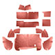 GARNITURE DE COFFRE AUSTIN-HEALEY (COMPLET) ROUGE