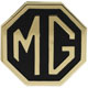 BADGE DE MALLE MGB SPRIGET "MG" NOIR/OR