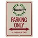PANNEAU "PARKING ONLY" TRIUMPH