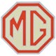 AUTOCOLLANT "MG" BLANC/ROUGE