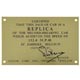 PLAQUE "REPLICA 132.6 MPH JABBEKE" JAGUAR XK120