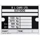 PLAQUE CHASSIS (MG) MGB (POIDS)