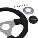 3 SPOKE BLACK LEATHER SILVER ANODISED CENTRE (300CM)