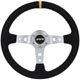 3 SPOKE SILVER  CENTRE DEEP DISHED RALLY WHEEL (BLACK ALCANTARA (340)