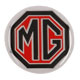 BADGE AUTOCOLLANT 27mm "MG" (ROUGE/NOIR)