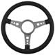 VOLANT 15" (3 BRANCHES) CUIR (TROUS RONDS) TULIPE (ALU POLI) "M-L"