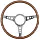 VOLANT 14" (3 BRANCHES) BOIS CLOUS (TROUS RONDS) TULIPE (ALU POLI) "M-L"