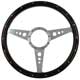 VOLANT 15" (3 BRANCHES) BOIS CLOUS (TROUS RONDS) PLAT (ALU BROSSE)