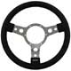 VOLANT 13" (3 BRANCHES) CUIR (TROUS RONDS) TULIPE (ALU POLI) "MO"