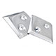 CACHE (CHROME) D'ATTACHE/SANGLE DE CAPOT CUIR AUSTIN-HEALEY (LA PAIRE)
