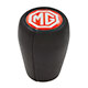 POMMEAU DE LEVIER DE VITESSES CUIR MG (ROUGE/CHROME)