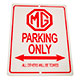 PANNEAU "MG PARKING" ALUMINIUM 23x30cm (BLANC/ROUGE)