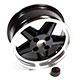 JANTE MINI REVOLUTION 5 BRANCHES TR5-TR6 6x15 NOIR (DEPORT POLI) SEULE