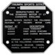 PLAQUE CHASSIS (TRIUMPH) TR3 1955-1957