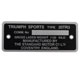 PLAQUE CHASSIS (TRIUMPH) TR3A 1957-1962