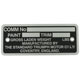 PLAQUE CHASSIS (TRIUMPH) TR4A 1965-1967 GT6