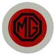 PORTE-VIGNETTE TAX DISC HOLDER (AUTOCOLLANT) "MG" ROUGE/NOIR