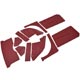 PACK GARNITURES INTERIEURES TR4 (ROUGE MAT PASSEPOIL BLANC)