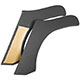 GARNITURE INTERIEURE AUSTIN-HEALEY (AILE ARRIERE) NOIR (LA PAIRE)