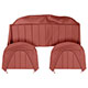 HOUSSE DE SIEGE AUSTIN-HEALEY (ROUGE/ROUGE) ARRIERE 1957-1962 (CUIR)