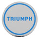 BADGE DE CABOCHON DE JANTE (46mm) "TRIUMPH" (ARGENT/BLEU)
